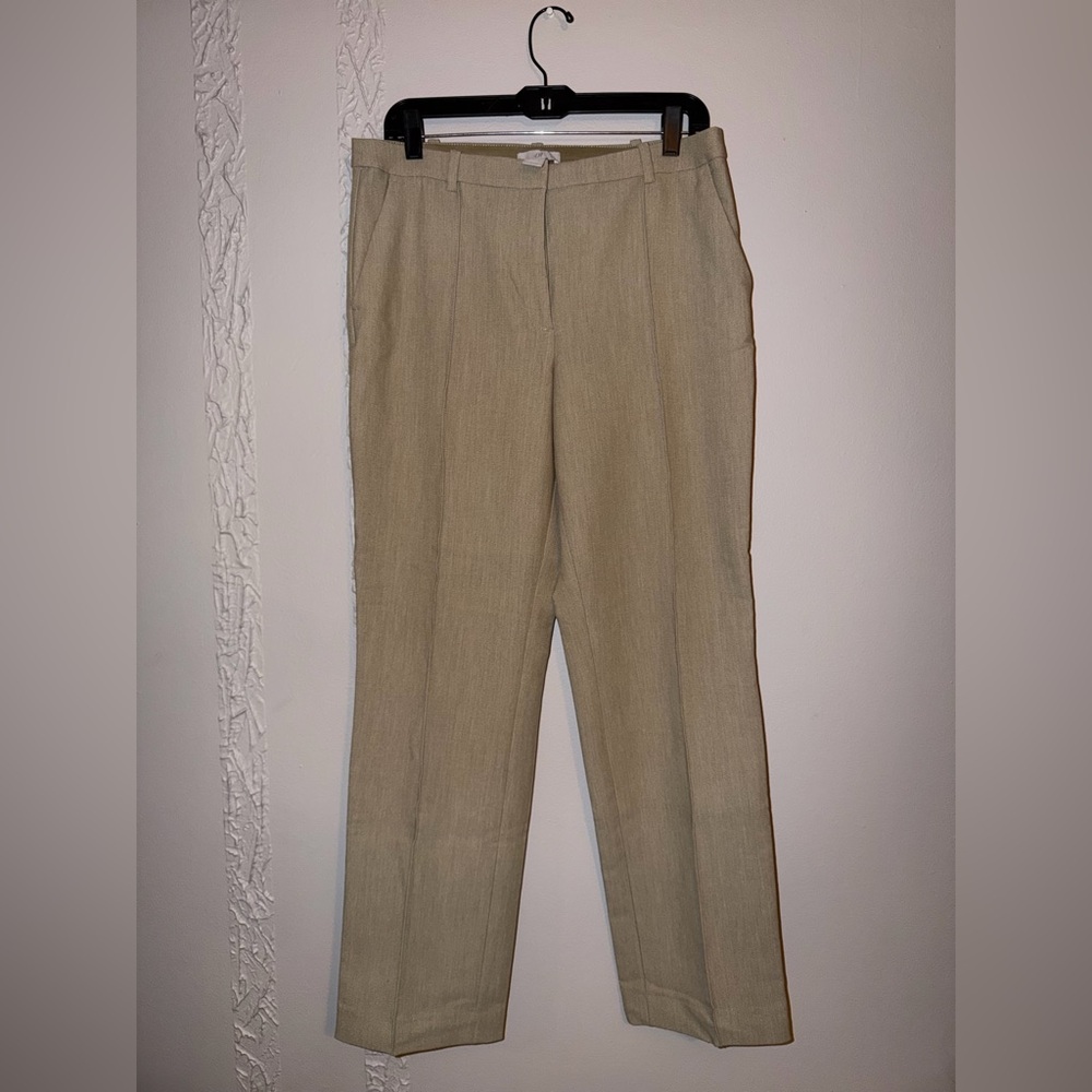 H&M Beige Straight-Leg Women's Dress Pants